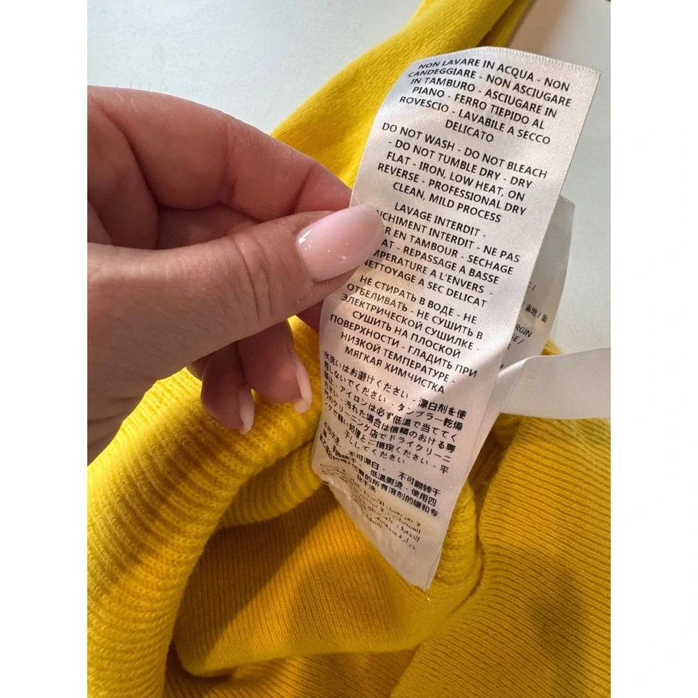 Stella McCartney Yellow Ribbed Bell Sleeve Knit‎ Sweater Size 36 S Designer